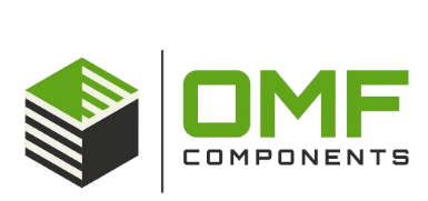 A green background with the word omp and components written in black.